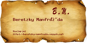 Beretzky Manfréda névjegykártya